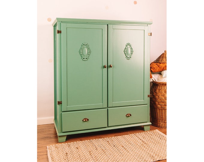 Green wooden cabinet