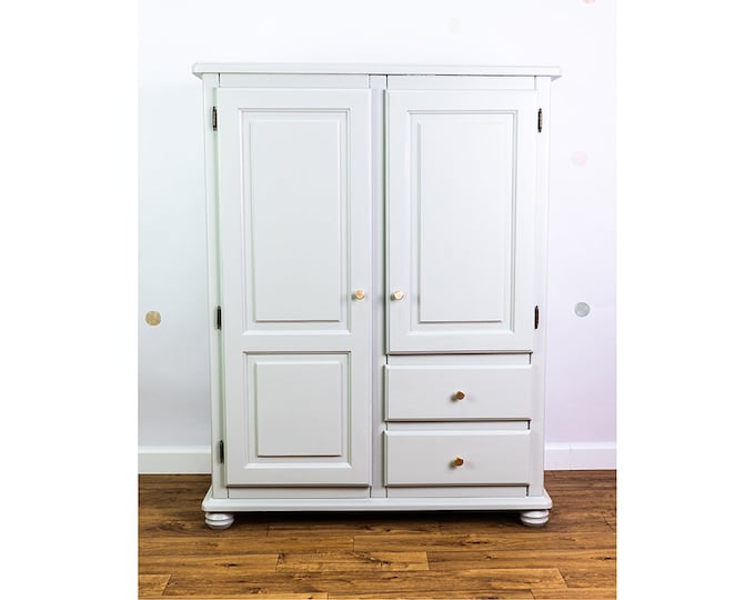 Small gray wooden wardrobe