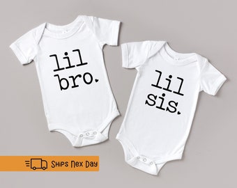 Lil Bro Baby Onesie®, Cute Vintage Little Bro Bodysuit, Natural Little Brother Baby Onesie®, Baby Shower Gift