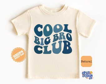 Cool Big Bro Club Toddler Shirt, Cute Sibling Kids Shirt Outfit, Promoted To Big Brother Outfit, Cool Brother Natural Tee