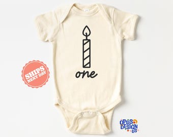 1st Birthday Baby Onesie®, First Birthday, One Birthday, One Candle, Birthday Party Bodysuit, Birthday Outfit, Birthday Cake Baby Onesie