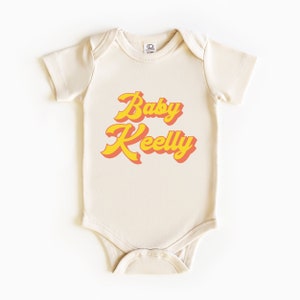 Retro Custom Text Onesie®, Retro Baby Onesie®, Personalized Text Baby Bodysuits, Custom Baby Shirt, Baby Shower Gift 01 image 8