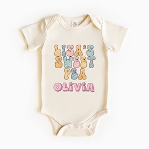 Retro Custom Text Onesie®, Retro Baby Onesie®, Personalized Text Baby Bodysuits, Custom Baby Shirt, Baby Shower Gift 01 image 7