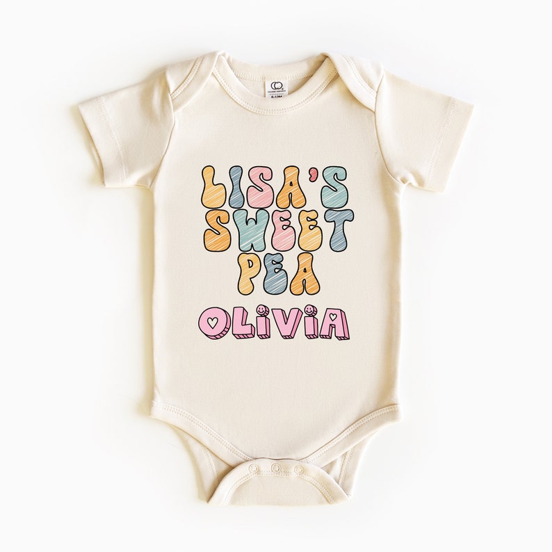 Retro Custom Text Onesie®, Retro Baby Onesie®, Personalized Text Baby Bodysuits, Custom Baby Shirt, Baby Shower Gift 01 image 7