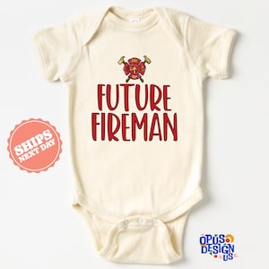 Future Fireman Baby Onesie®, Firefighter Baby Bodysuit, Future Firefighter Baby Boy Onesie