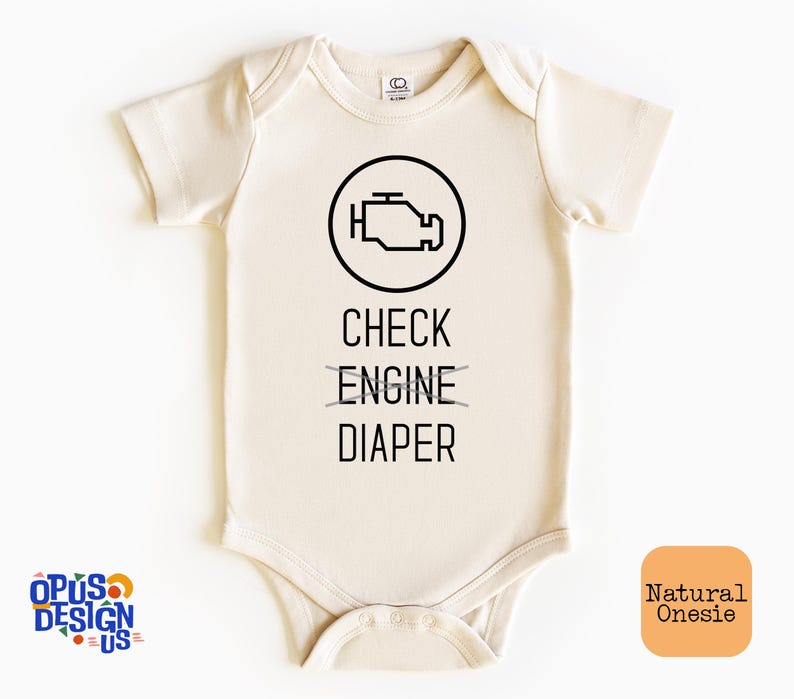 Check Engine Baby Onesie®, Funny Diaper Baby Bodysuit, Cute Mechanic ...