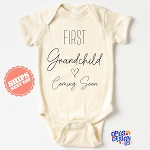 First Grandchild Baby bodysuit, First Grandchild Coming Soon, Pregnancy Announcement, Baby Announcement, Grandparents Pregnancy Announcement