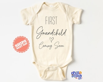 First Grandchild Baby bodysuit, First Grandchild Coming Soon, Pregnancy Announcement, Baby Announcement, Grandparents Pregnancy Announcement