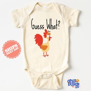 Guess What Chicken Butt Retro Onesie®, Funny Baby Retro Bodysuit, Gender Neutral Baby Gift, Baby Shower Gift