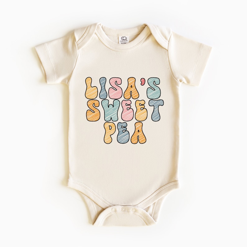 Retro Custom Text Onesie®, Retro Baby Onesie®, Personalized Text Baby Bodysuits, Custom Baby Shirt, Baby Shower Gift 01 image 5