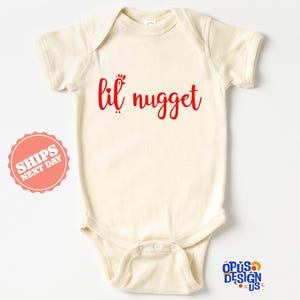 Chick fil a Lil Nugget Baby Onesie®, Cute Bodysuit, Pregnancy Announcement, Baby Announcement, Cute Baby Onesie, Baby Shower Gift