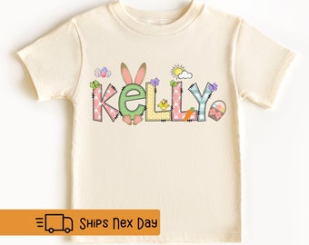 Kids Easter Shirt, Customized Name Kids Shirt, Easter Shirts for Kids, Custom Easter Toddler Shirt, Kids Easter Bunny Shirt, Gift for Easter