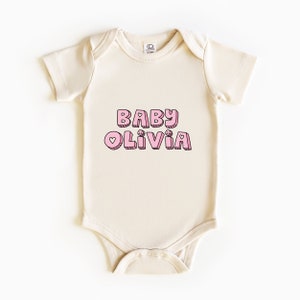 Retro Custom Text Onesie®, Retro Baby Onesie®, Personalized Text Baby Bodysuits, Custom Baby Shirt, Baby Shower Gift 01 image 6