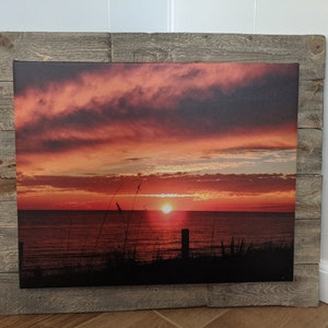 Florida Sunset Canvas with Wood Backdrop