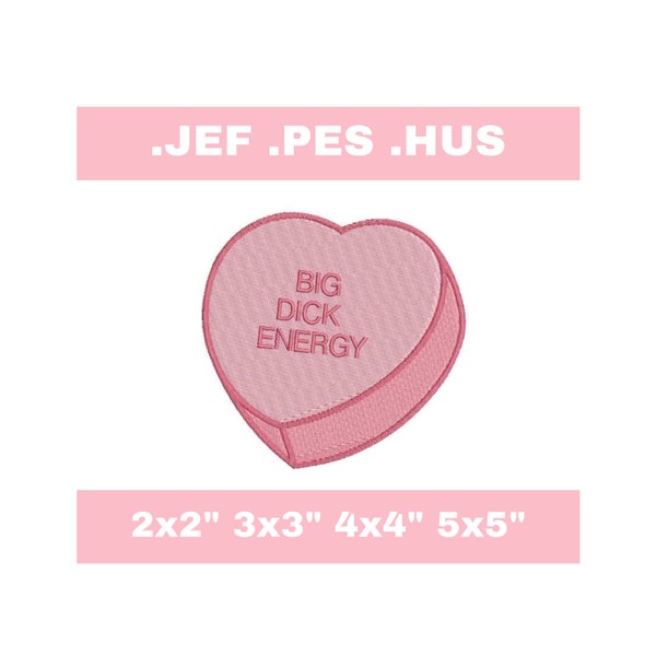 Candy heart embroidery design - 4 sizes - JEF, PES, HUS