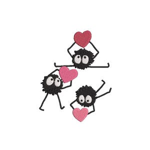 Heart sprites embroidery design - 3 sizes - JEF, PES, HUS