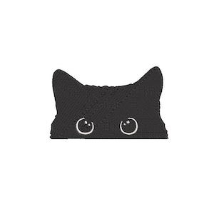 Black cat embroidery design - 3 sizes - JEF, PES, HUS