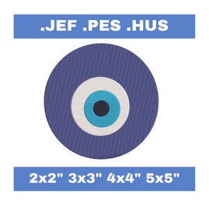Evil eye embroidery design - 4 sizes - JEF, PES, HUS