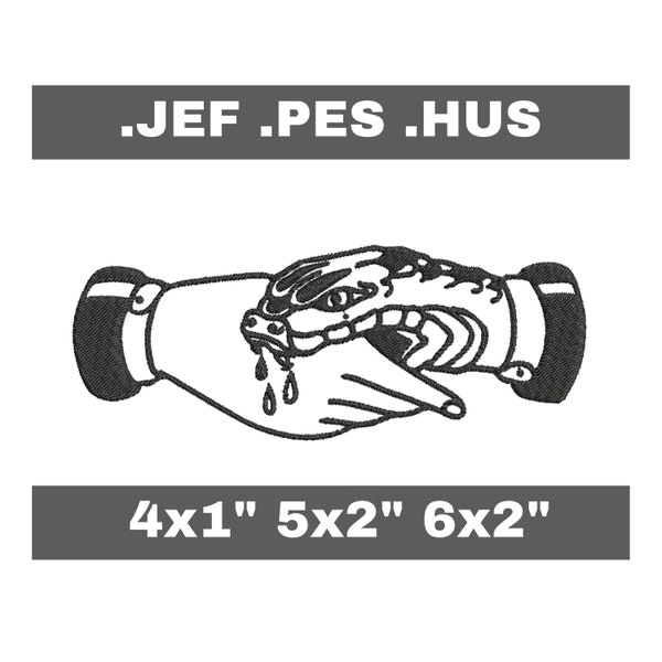 Snakebite embroidery design - 3 sizes - JEF, PES, HUS