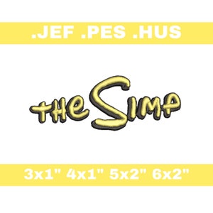 El diseño de bordado de simp - 4 tamaños - JEF, PES, HUS