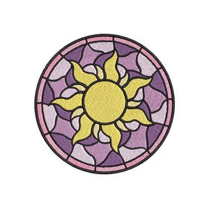 Stained glass embroidery design - 3 sizes - jef, pes, hus, dst