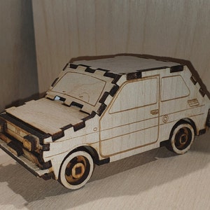 Laser cutting cnc toy Fiat 126p 3d. Svg, pdf, dxf file A gift for a loved one for many occasions. zdjęcie 1