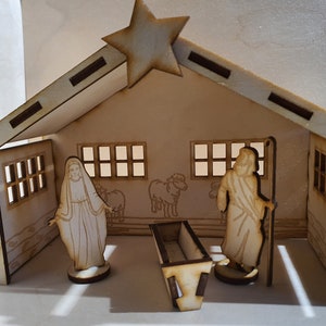 Christmas Nativity Scene 3D File Svg, pdf, dxf Christmas decoration