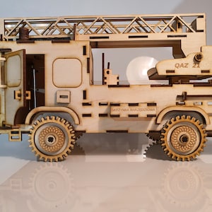 Cnc laser cutting toy fire truck 3d. Svg, pdf, dxf file A gift for a loved one for many occasions.