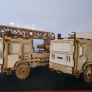 CNC laser cutting toy fire truck + 3d dumper truck. SVG file A gift for a loved one for many occasions.