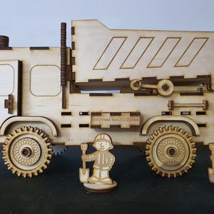 CNC laser cutting toy truck dumper 3d puzzle. SVG file A gift for a loved one for many occasions