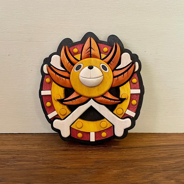 Einteiliges Emblem | Thousand Sunny 3D-Holzbogen