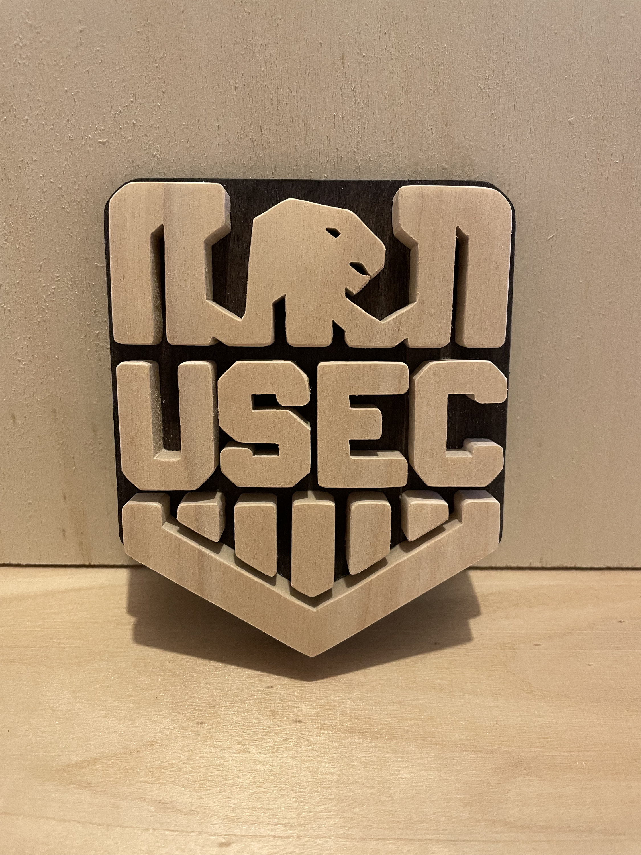 Emblème Usec 3D en Bois
