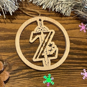 Zelda Logo Christmas Ball, Wooden Ornaments, Christmas Decoration.