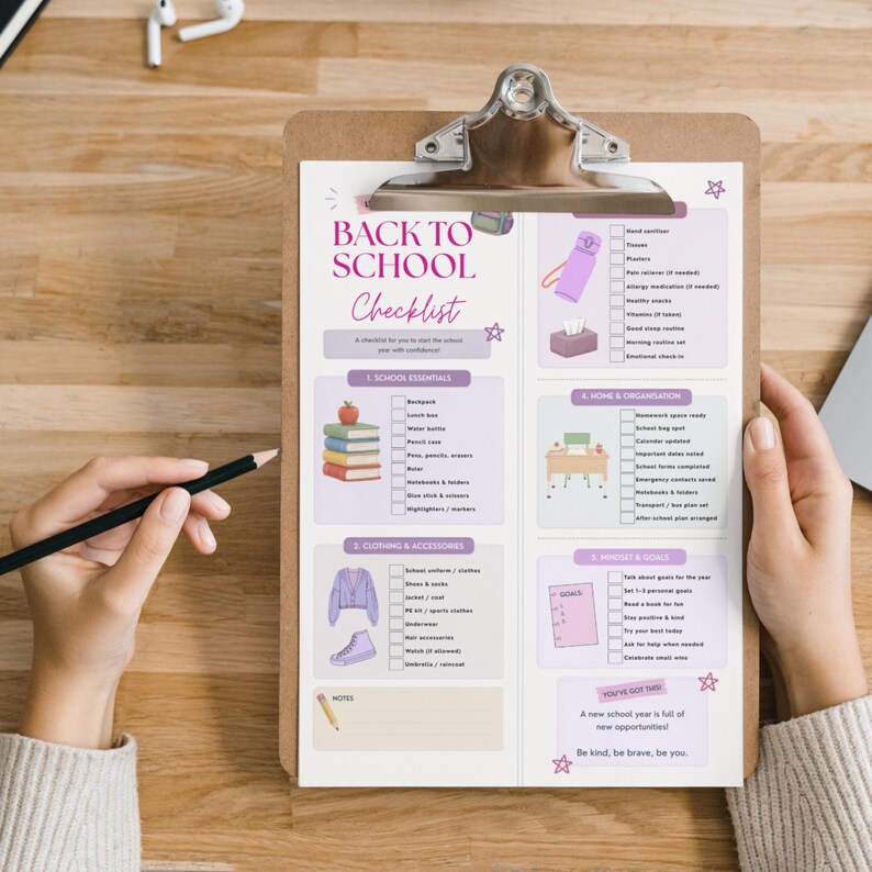 Back to School Editable Checklist School Supply Checklist for Busy