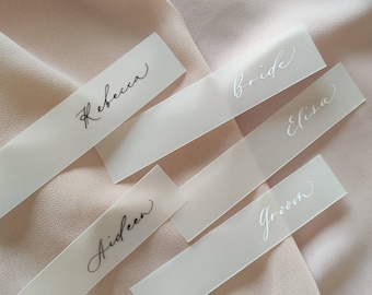 Vellum Place Card | Name Place Cards/Tags | Handwritten Calligraphy Place Cards | Wedding and Special Events | Slender FLAT Place Cards