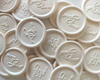 Cream Wax Seal, Self Adhesive Wax Stickers, Peel and Stick Wax Seals, Invitation Wax Seals, Wedding Wax Seals