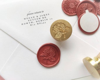 Set of 9 Hydrangea Wax Seals ,Self Adhesive Wax Seals, Peel and Stick Wax Seal, Invitation Wax Seals, Wedding Wax Seals