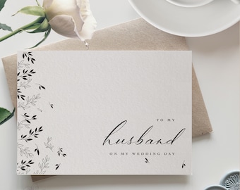 Minimalist Foliage Wedding Day Card | On My Wedding Day | To my Parents , Husband , Wife , Sister , Bridesmaid  ON MY WEDDING