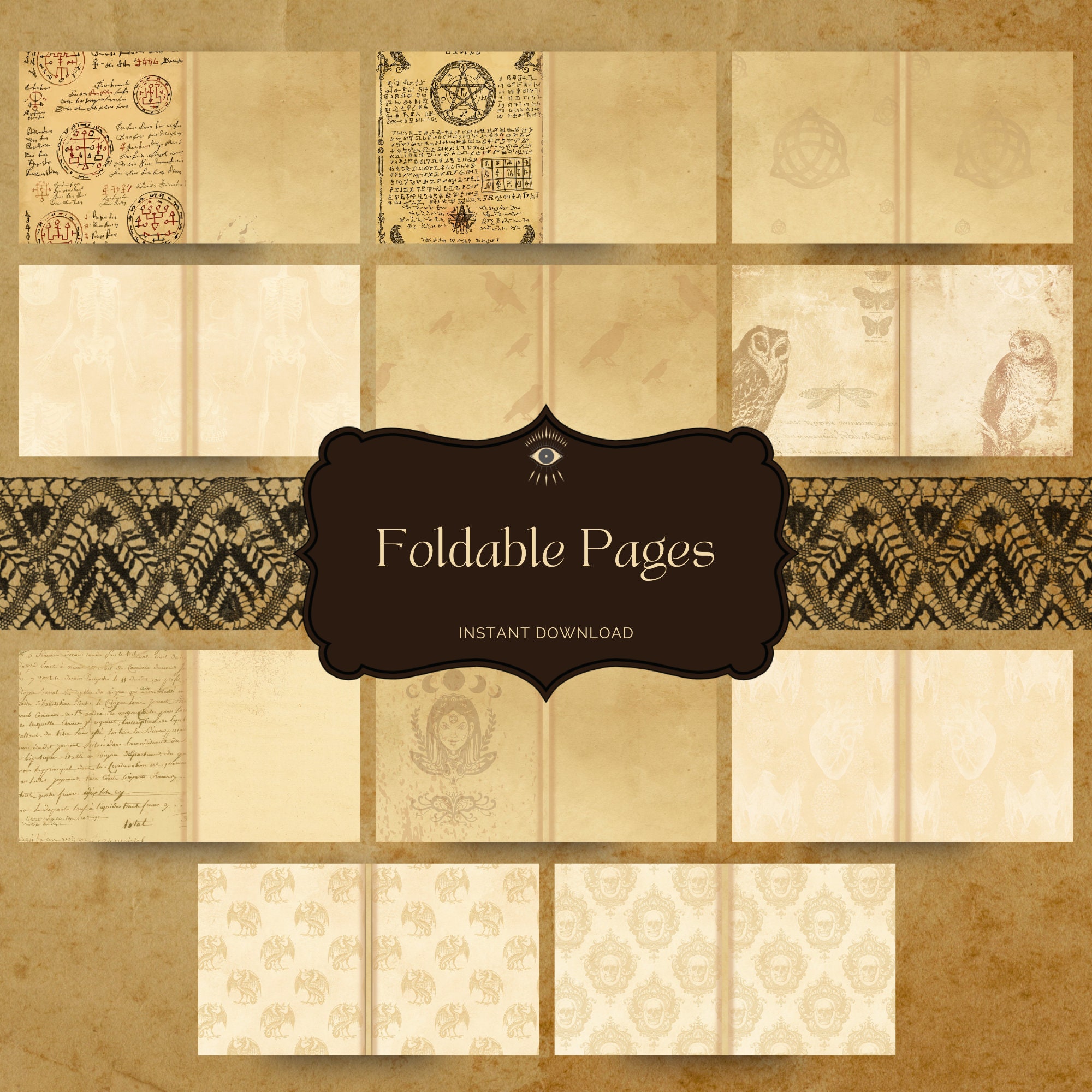 Witch Junk Journal, Grimoire Pages, Printable Ephemera Pack, Pages ...