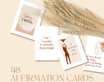 Boho Affirmation Cards Printable, Self Love Cards, Motivational Cards, Manifestation Cards, Law of Attraction Cards, Vision Board Printable