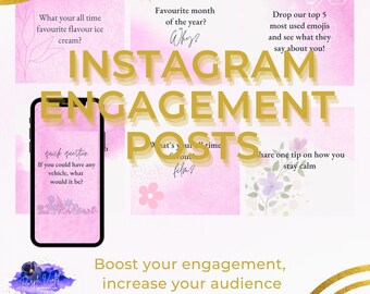 100 Pink Flower Canva Instagram Templates INSTANT DOWNLOAD, Social Media Templates, Engagement Templates, Instagram Post Template PVWL16