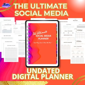 Digital Planner, SOCIAL MEDIA Content Calendar, Instagram, YouTube, TikTok, Marketing Plan, iPad, GoodNotes, Small Business, Undated PVWL19