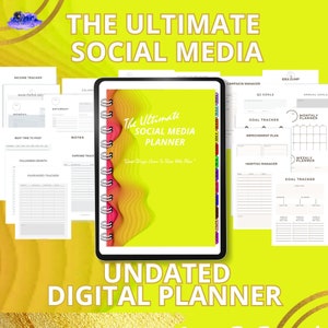 Digital Planner, SOCIAL MEDIA Content Calendar, Instagram, YouTube, TikTok, Marketing Plan, iPad, GoodNotes, Small Business, Undated PVWL19