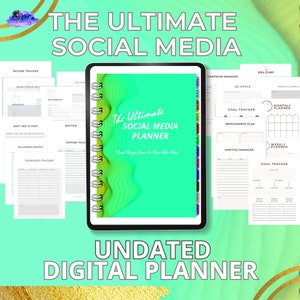 Digital Planner, SOCIAL MEDIA Content Calendar, Instagram, YouTube, TikTok, Marketing Plan, iPad, GoodNotes, Small Business, Undated PVWL19