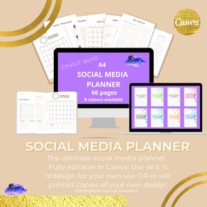 Natural SOCIAL MEDIA PLANNER, Content Planner, YouTube Planner, Instagram Planner, Canva, Social Media Planner, Printable pdf PVWL11