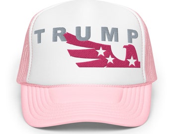 Boné Trucker Trump: Boné de espuma MAGA bordado em 3D