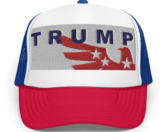 Gorra de camionero Trump: Gorra MAGA bordada en espuma 3D con relieve
