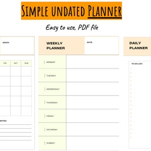 Editable Planner/Daily Goal Planner/Weekly Goal Planner/Monthly Goal Planner/Printable Planner/PDF