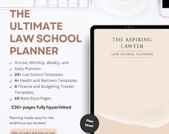 Law School Planner, Health, Finance Templates (Digital PDF)