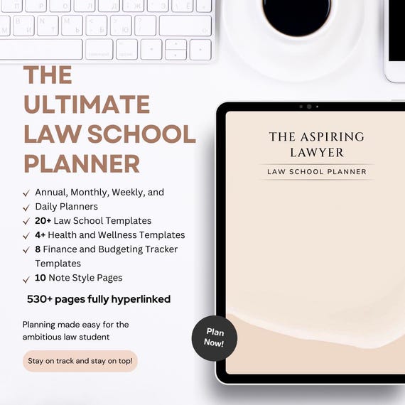 Law School Planner, Health, Finance Templates (Digital PDF)